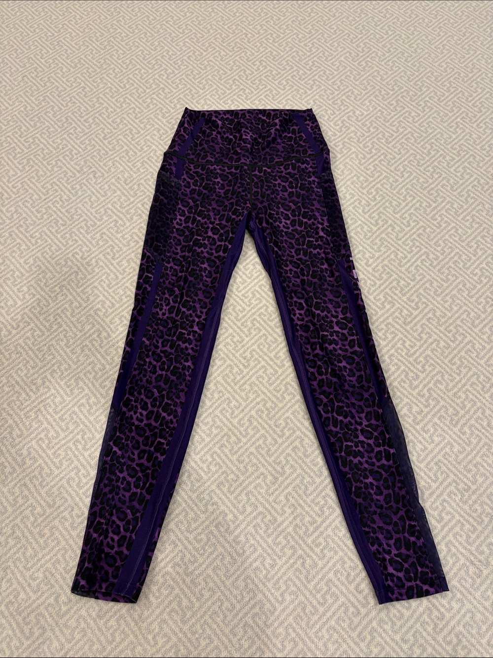 Purple Leopard Print Active Leggings